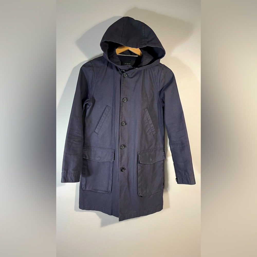 J. Crew Basket Weave Cotton Jacket Navy Blue 09619 Size XS